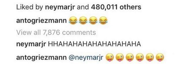 Neymar cười 'té ghế' trước kiểu tóc mới của Griezmann - Bóng Đá