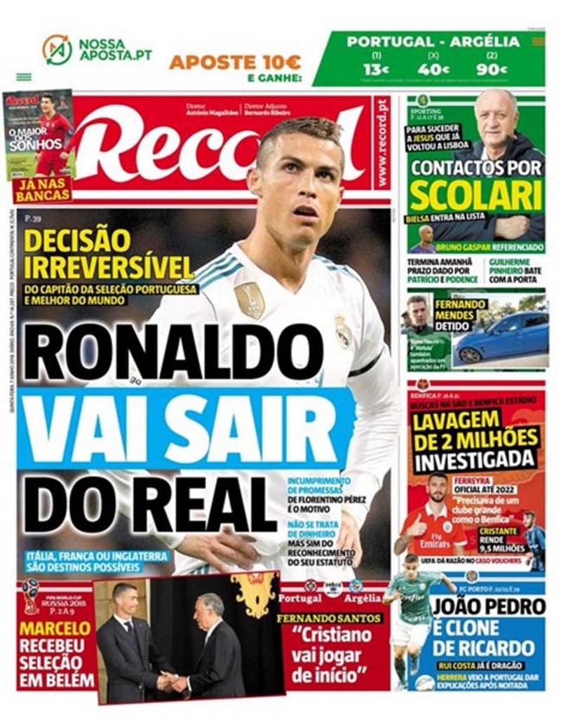 SỐC! 100% Ronaldo sẽ rời Real Madrid - Bóng Đá