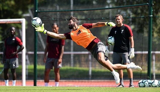 Karius, Alisson thay nhau thể hiện tài bắt bóng trên sân tập Liverpool - Bóng Đá