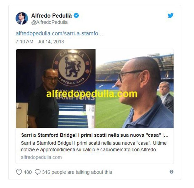 Nóng! Sarri đã tới Stamford Bridge, chuẩn bị ký kết với Chelsea - Bóng Đá