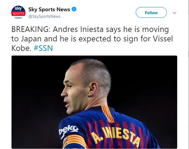 Andres Iniesta & Bến đỗ tiếp theo của mình - Bóng Đá
