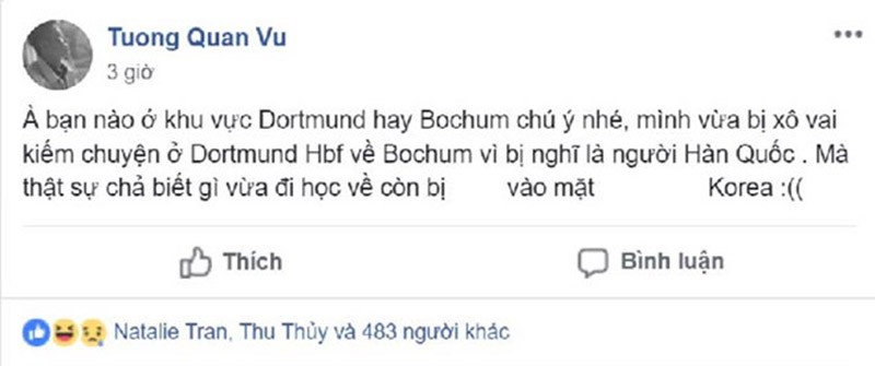 Du học sinh Việt tại Đức không dám ra đường vì sợ bị nhầm là Hàn Quốc - Bóng Đá