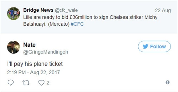 Lille đánh tiếng, Fan Chelsea mua cho Batshuayi luôn vé máy bay  - Bóng Đá