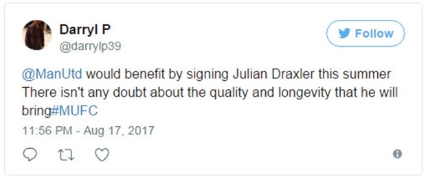 Nhanh lên Man Utd, Draxler mới chính là người thích hợp - Bóng Đá