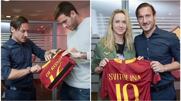 Vừa tới Rome, Del Potro đã được đích thân Totti ra đón - Bóng Đá