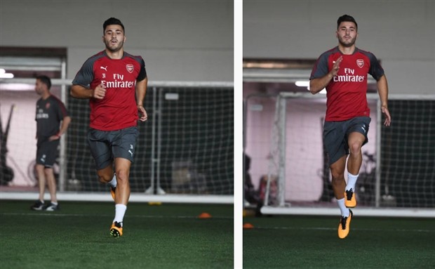 Tân binh Kolasinac nỗ lực ghi điểm trong ngày đầu tập cùng Arsenal - Bóng Đá