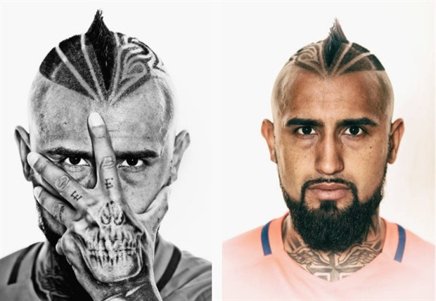 Vidal cực chất trong loạt ảnh chân dung của tuyển Chile - Bóng Đá