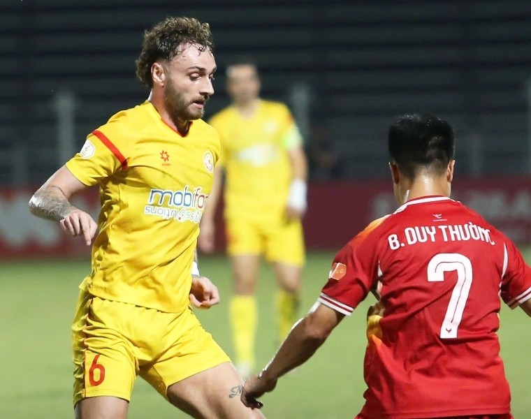 PVF-CAND và Hà Tĩnh cầm chân nhau ở vòng 21 V-League 2025/26. Ảnh: VPF.