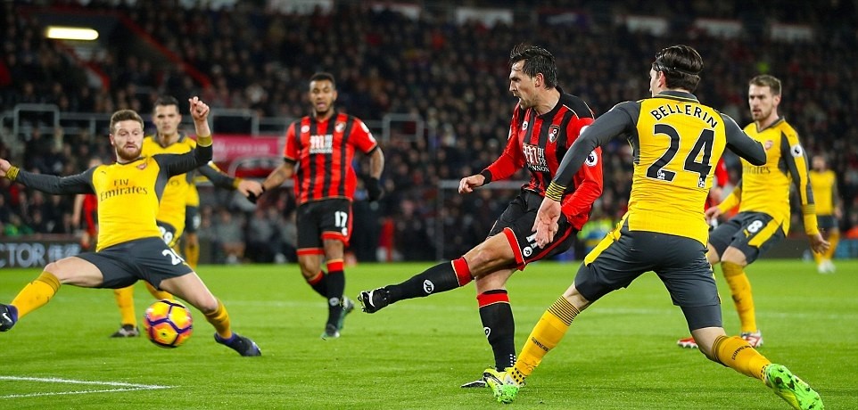 Chùm ảnh: Bournemouth suýt chút nữa đả bại Arsenal - Bóng Đá
