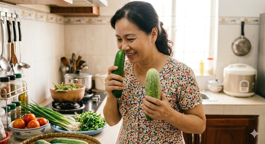 Ngửi, cân và cảm nhận – 3 bước đơn giản giúp bạn chọn được dưa chuột tươi ngon mỗi lần đi chợ.