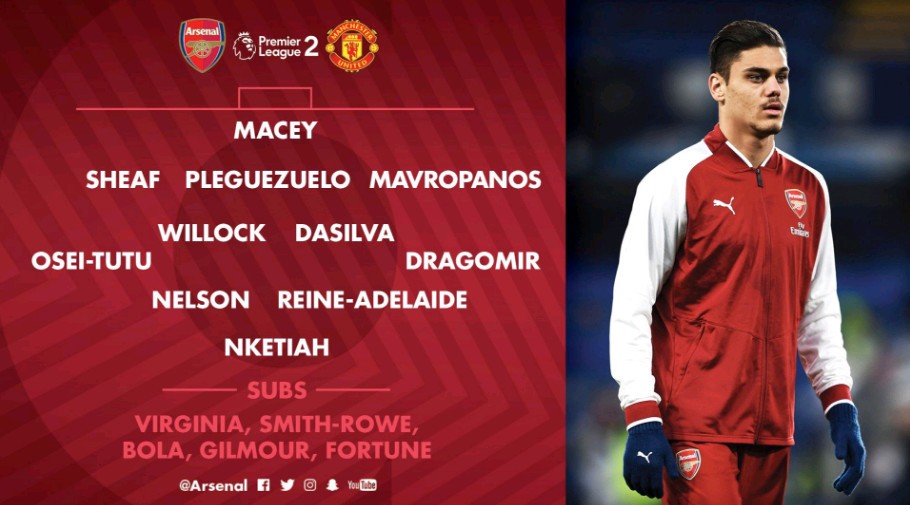 Mavropanos ra mắt, U23 Arsenal huỷ diệt U23 Man Utd - Bóng Đá