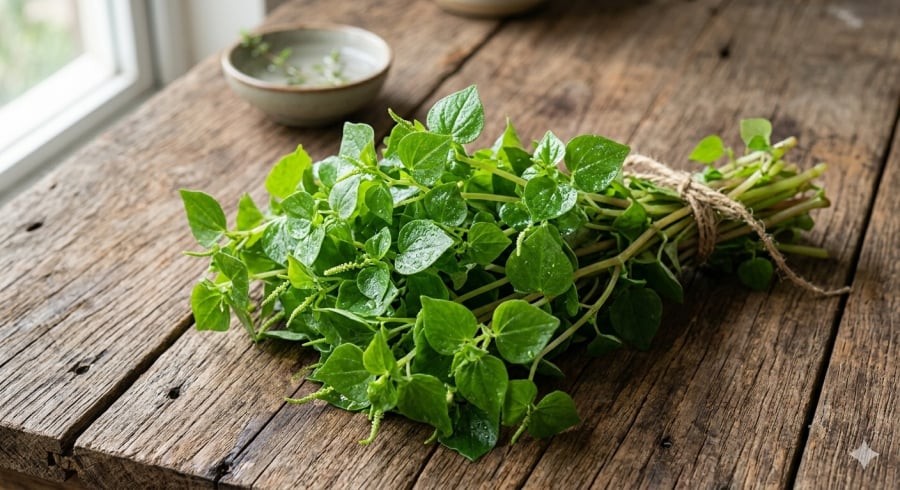 Rau càng cua tươi – loại rau mọc dại giàu dinh dưỡng đang được nhiều người ưa chuộng.