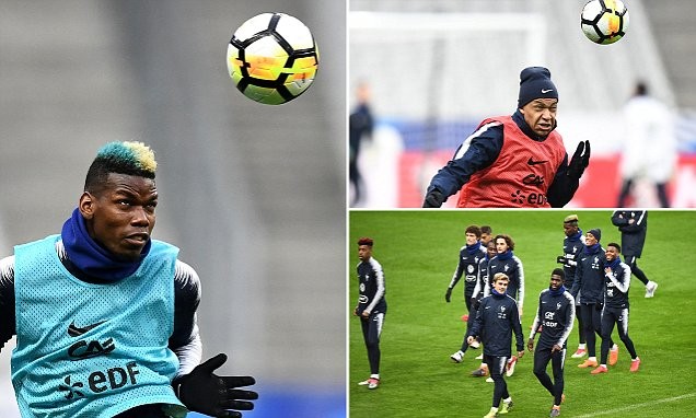 Pogba và tuyển Pháp tập luyện - Bóng Đá