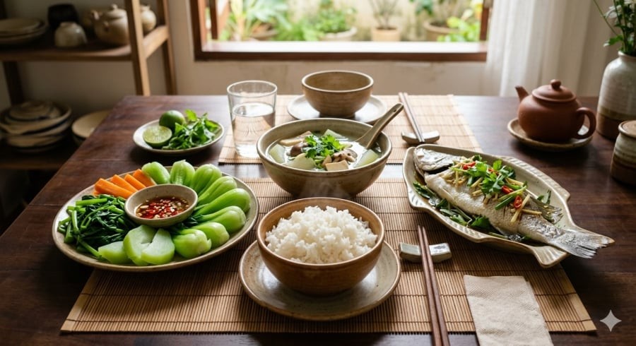 Bữa ăn cân bằng, ít dầu mỡ là lựa chọn phù hợp cho lối sống lành mạnh lâu dài.