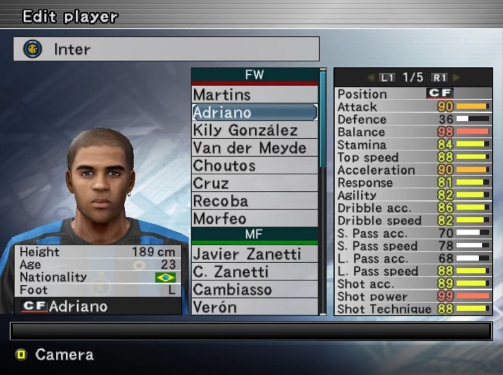 Adriano chính là mã gian lận trong Pro Evolution Soccer.