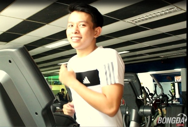 Nụ cười rạng rỡ của Anh Khoa trong lúc tập luyện. Ảnh: Thanh Hoài.