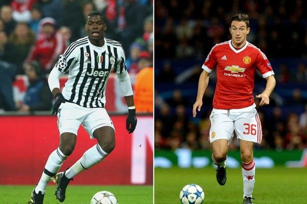 Pogba và Darmian sẽ đổi chỗ cho nhau? Ảnh: Internet.