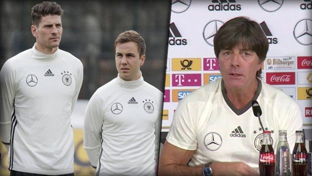 HLV Joachim Loew sẽ đau đầu trong việc chọn lựa Mario Gomez hoặc Mario Goetze đá chính tại EURO 2016. Ảnh: Internet.