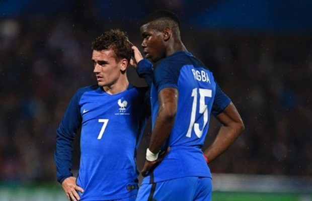Pogba chơi không hay khi phải dạt biên trám vào vị trí của Griezmann. Ảnh: Internet.