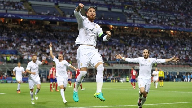 Sergio Ramos ghi bàn ở cả hai trận chung kết Champions League gặp Atletico Madrid. Ảnh: Internet.
