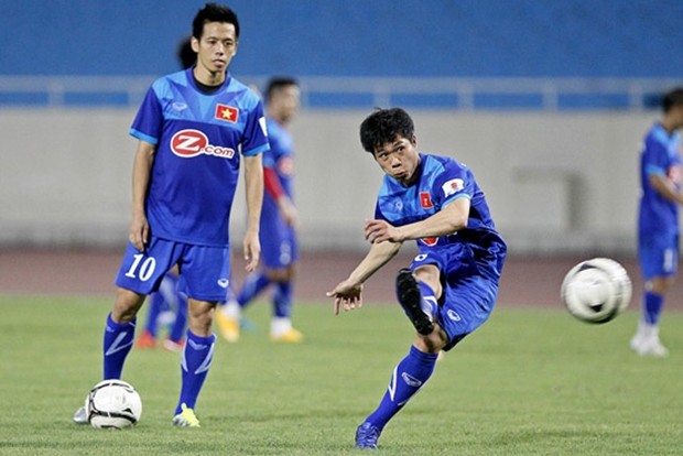 Công Phượng trong buổi tập chiều 29/5.