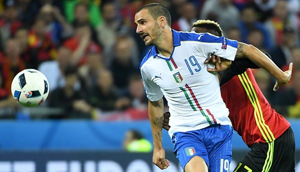 Các ngôi sao tấn công của Bỉ hoàn toàn bị che mờ bởi Bonucci. Ảnh: Internet.
