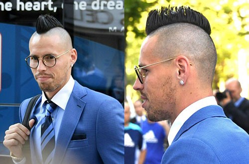 2. Tiền vệ Marek Hamsik của ĐT Slovakia nổi tiếng với kiểu tóc Mohawk. Ảnh: Internet.