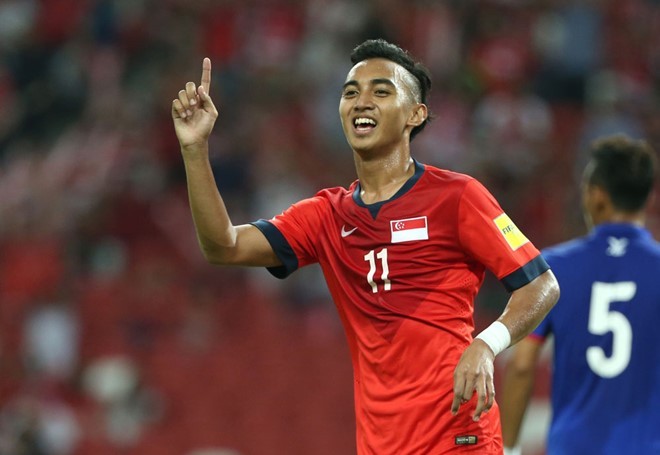 Faris Ramli (tiền vệ): Cầu thủ sinh năm 1992 có 22 lần khoác áo ĐT Singapore. Anh sở hữu 4 lần lập công cho đội tuyển bóng đá quốc gia. Faris chuyển đến CLB Home United đầu năm 2016. Sau 6 trận, anh ghi 2 bàn thắng. Ảnh: Internet.