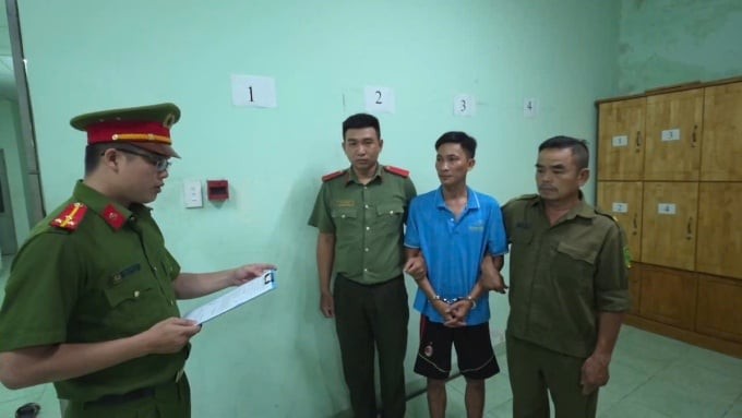 Đối tượng Bùi Trung Quốc bị bắt.