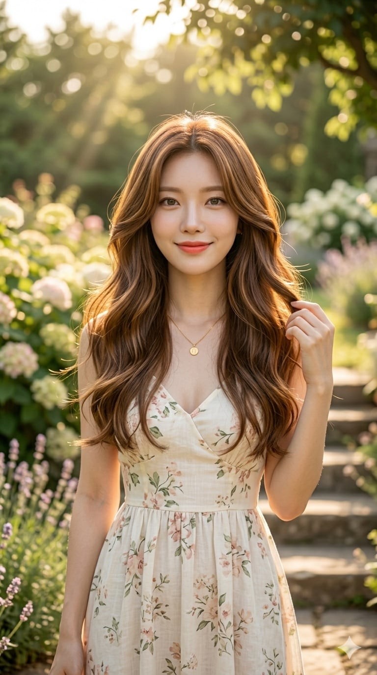 Nâu hạt dẻ mật ong giúp gương mặt sáng hơn và tạo cảm giác mái tóc mềm mại, bồng bềnh.