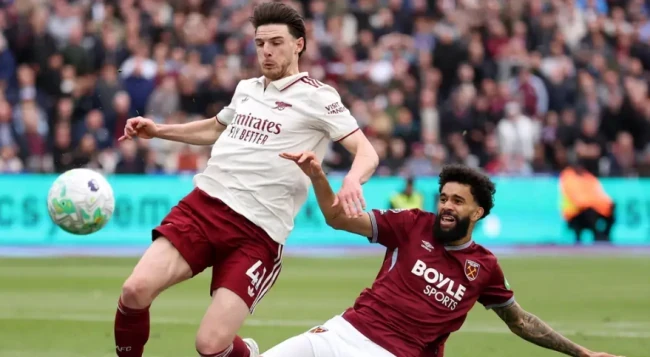 Declan Rice - 7.3 điểm. Trải qua một trận đấu đầy biến động về mặt vị trí. Rice phải đá hậu vệ phải sau chấn thương của White trước khi trở lại hàng tiền vệ trong hiệp hai.