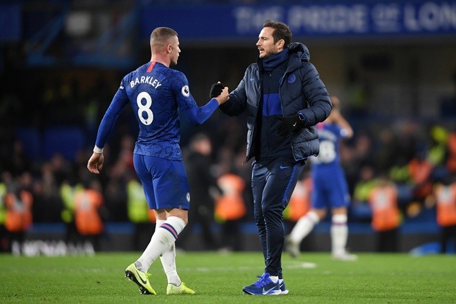 Barkley và Lampard khi còn ở Chelsea.