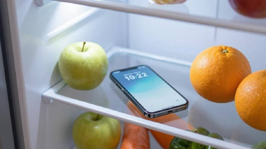 Nhiệt độ trong tủ lạnh không phù hợp cho hoạt động của điện thoại.