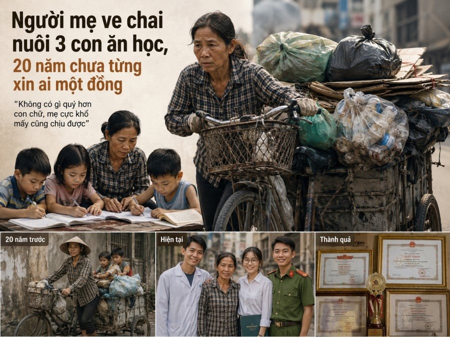 Người mẹ ve chai nuôi 3 con ăn học, 20 năm chưa từng xin ai một đồng