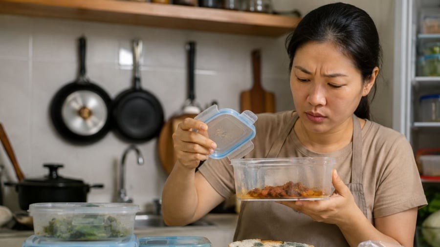 Thức ăn để lâu, thức ăn bị mốc nên tránh dùng