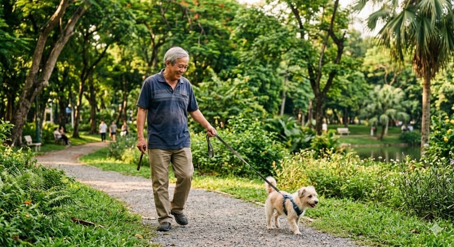 Những hoạt động nhỏ cùng thú cưng giúp người cao tuổi duy trì tinh thần tích cực và lối sống năng động.