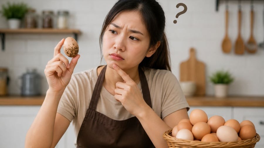 Trứng nên lau sạch và chỉ rửa trước khi chế biến