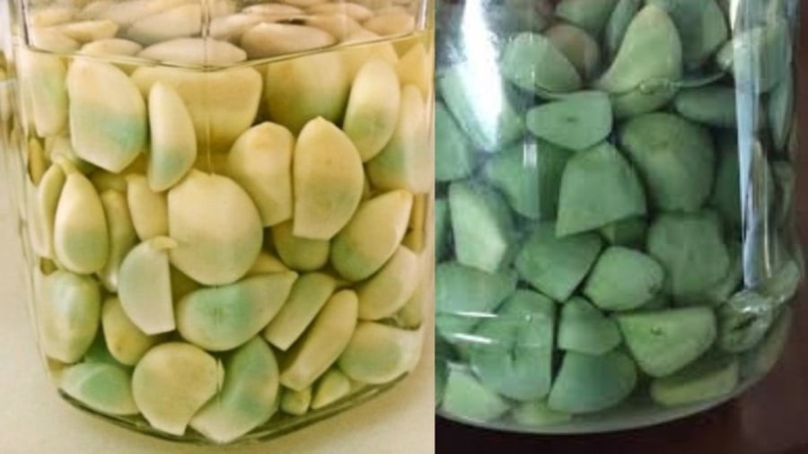 Nhiều người gặp tỏi ngâm bị xanh sau vài ngày