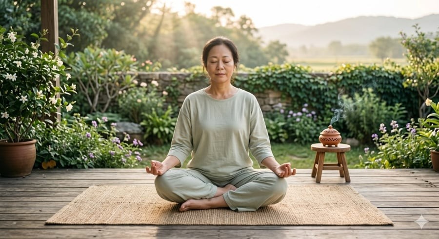 Tập luyện nhẹ nhàng và giữ tinh thần thoải mái có thể giúp cải thiện chất lượng giấc ngủ sau tuổi 40.