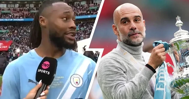 Semenyo vinh danh HLV Guardiola sau chức vô địch FA Cup. 