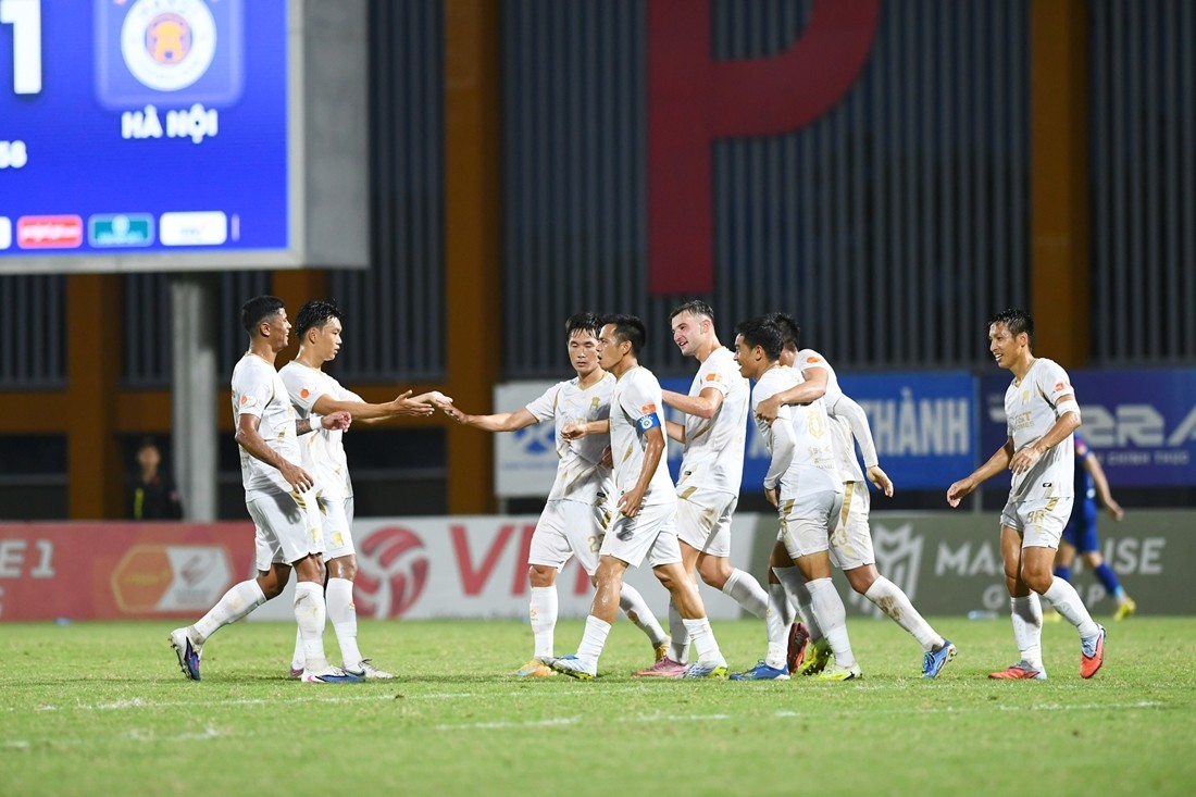 Hà Nội FC có chiến thắng tưng bừng trước PVF-CAND. Ảnh: Hà Nội FC.