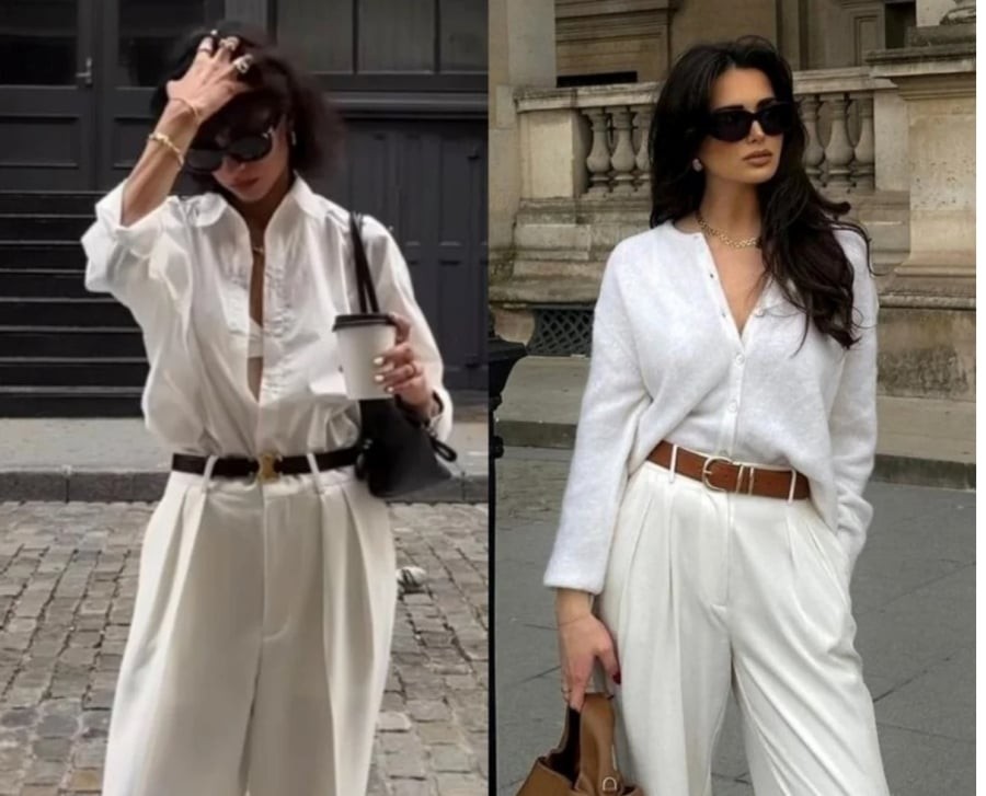 Dù theo đuổi phong cách tối giản, outfit trắng toàn tập vẫn cần những điểm nhấn nhỏ để tạo chiều sâu cho tổng thể.