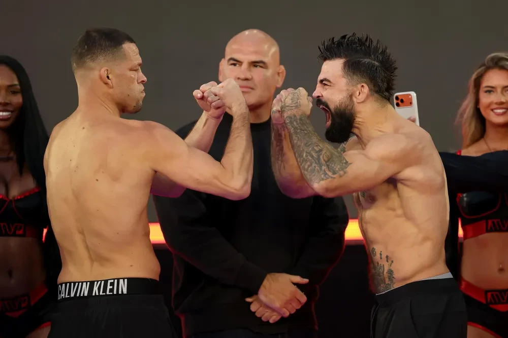 Nate Diaz vs. Mike Perry weighed in