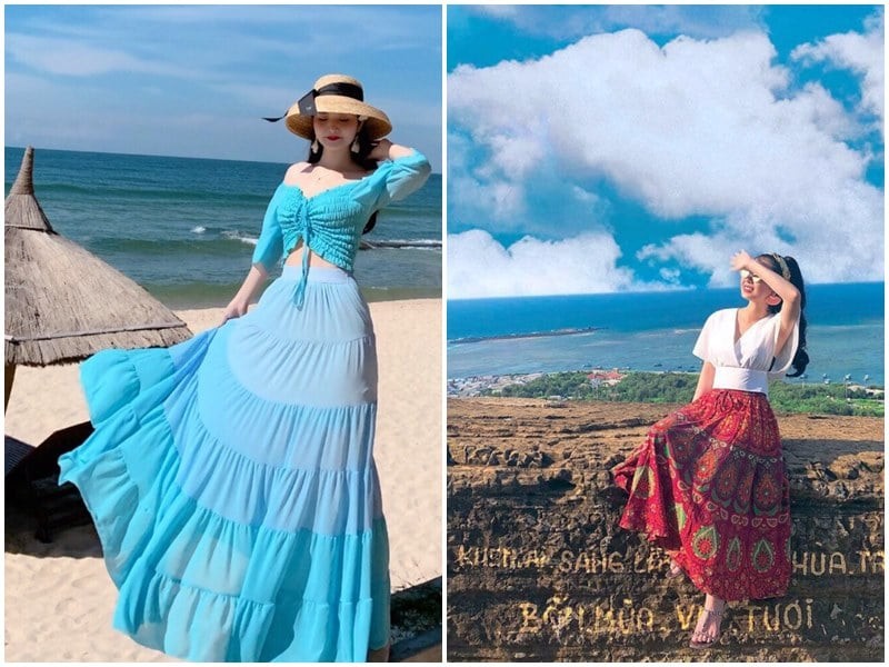 Nhắc đến thời trang du lịch mùa hè, váy maxi gần như luôn nằm trong danh sách được yêu thích nhất. 