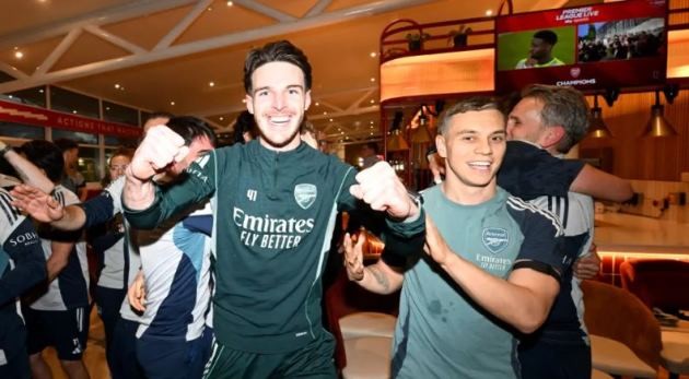 Rice hào hứng sau khi Arsenal chính thức đăng quang.