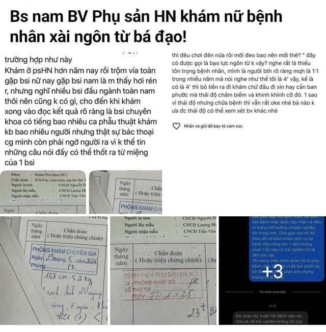 Theo phản ánh được chia sẻ trên các diễn đàn, nữ bệnh nhân cho biết mình cảm thấy bị “bạo lực ngôn từ” khi đi khám phụ khoa.