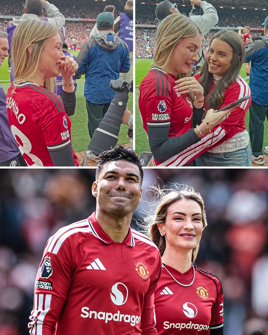 Anna Mariana xúc động trong ngày Casemiro chia tay người hâm mộ tại Old Trafford.