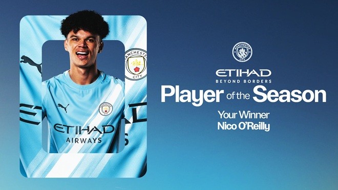 O’Reilly được vinh danh ở cả Man City và Ngoại hạng Anh.