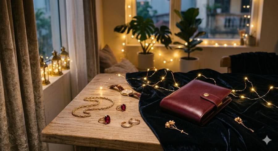 Chiếc ví đỏ rượu sang trọng