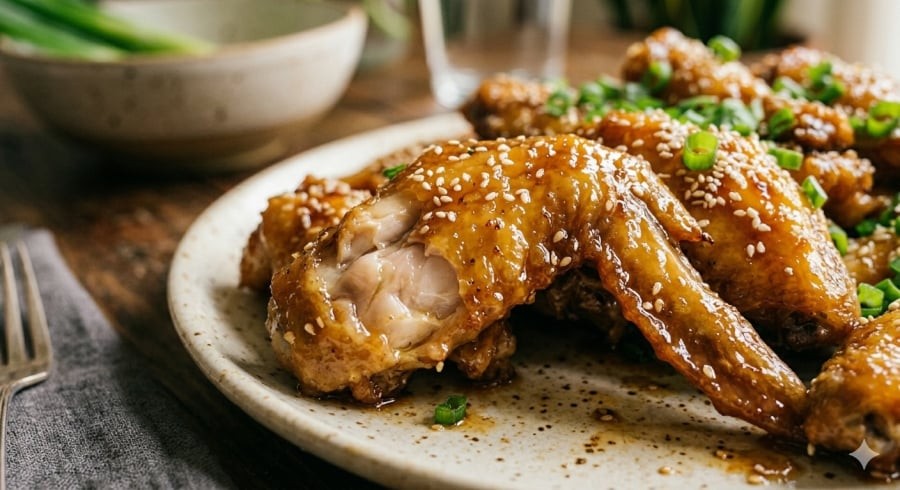 Cánh gà chiên vừa tới giữ được độ mềm mọng bên trong nhưng vẫn giòn nhẹ bên ngoài.